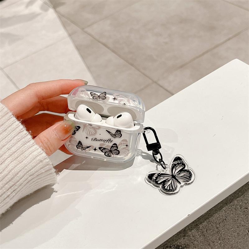 Applicable to Apple wireless bluetooth AirPods 1 /1/1 generation pro1 earphone case niche black butterfly