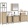 Bathroom Furniture Set with Shelf 5 Pcs Sonoma Oak and Black