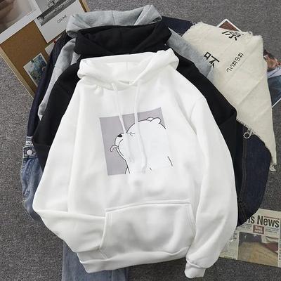 Hoodies Oversized Print Kangaroo Pocket Sweatshirts Hooded Harajuku Winter Casual Vintage Korean Pullovers Women Sweatshirts Y2K