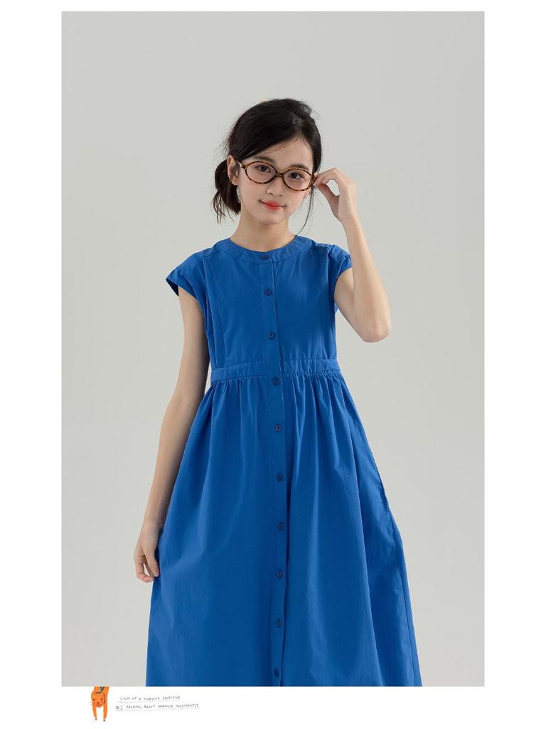 Girls' Stylish Summer Long Dress: Single-Breasted, Parent-Child Matching