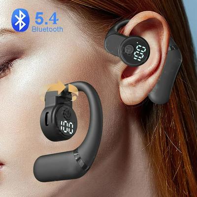 Bezprzewodowy zestaw słuchawkowy z zaczepem na ucho Bluetooth 5.4 Słuchawki obrotowe o 180° Słuchawki HiFi Stereo z redukcją szumów Słuchawki sportowe Wodoodporne