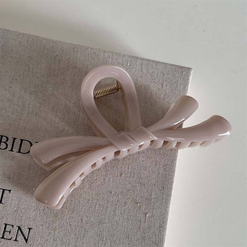 Korean Candy Color Cross Bow Hair Claw For Women Girls Sweet Acrylic Large Shark Clip Ponytail Headdress Hair Accessories