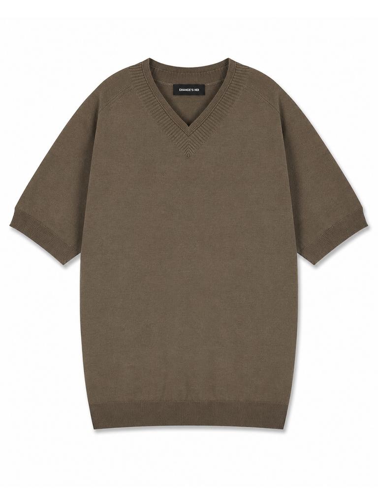 Chaenseseunoi Cool Raglan Slit V-Neck Half Knit (4 Colors)/Rsvhkm