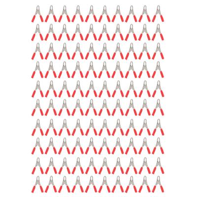 100 PIEZAS Pinza Aislada 20A Alta Precisión Proceso Elasticidad con Funda Aislante de PVC para Cable de Prueba Experimental Rojo
