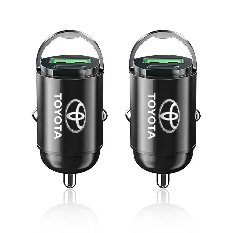 1Pcs 100W/200W Car Charger USB Type-C Fast Charging Adapter For Toyota Camry Corolla Yaris Chr Auris Avensis T25 Car Accessories