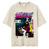 Anime Tomie Junji Ito Vintage Washed T-shirt Men Women Manga Horror Gothic Rock T Shirts Male Retro High Quality Cotton T-shirts