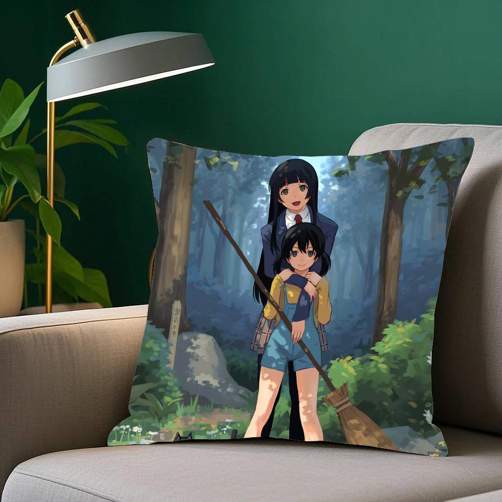 Anime F-Flying Witch Pillow Case Home Decor Throw For Sofa Bed Car Room Decor Gift Idea