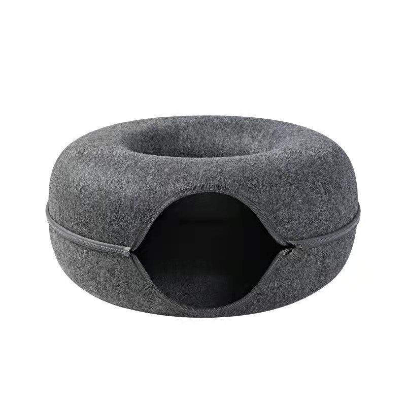 Four Seasons Pet Breathable Donut Cat Bed Zipper Closure Interactive Cat Litter Cat Training Toy Pet Supplies Accessories