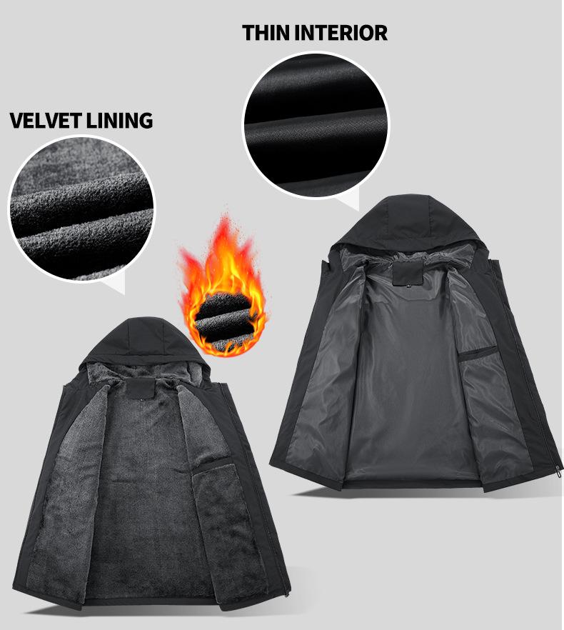 Men's Spring/Autumn Lightweight Hooded Workwear Jacket - European Size, Loose Fit, Casual Single-layer