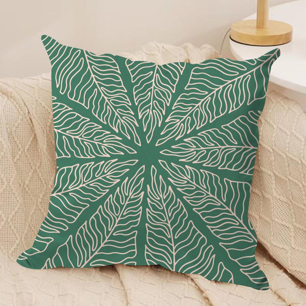 

Bohemia Green Classic Cushion Cover Silky Short Plush Double-Sided Printed Pillow Case for Sofa All Seasons Home Decor Gift 30cmx30cm