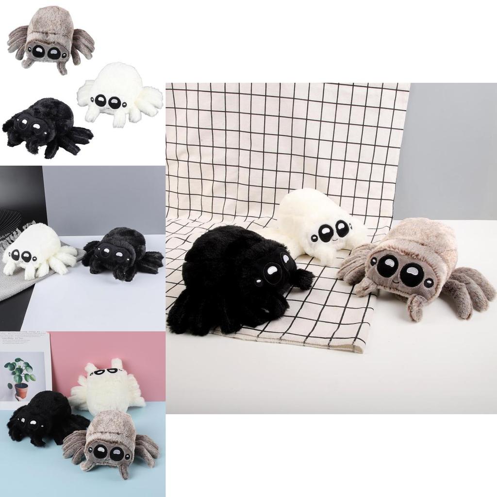 Adorable Plush Spider Toy With Realistic Features In Black White Colorful Design