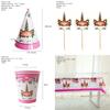 Wreath Unicorn Kids Birthday Party Supplies Cheerful Tableware Plates Cups Forks And Party Essentials