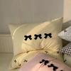 Plaid Bow Knot Pillow Cover Korean Y2k Fashions Girlish Heart Blackpink Room Decor Sleeping Pillow Cover Bedroom Decoration Gift