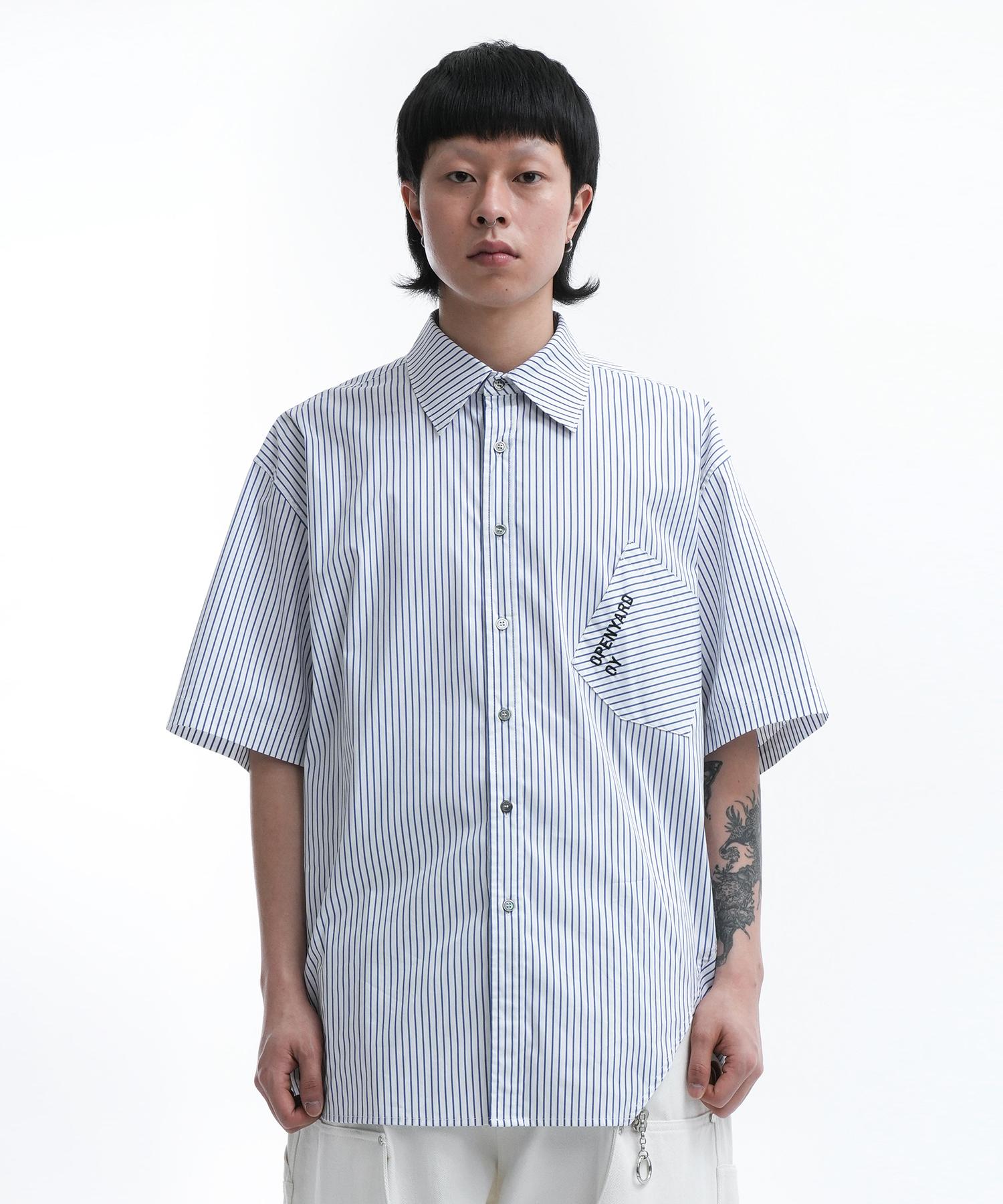 Oy U.B Stripe Half Shirts-Blue 2 Size