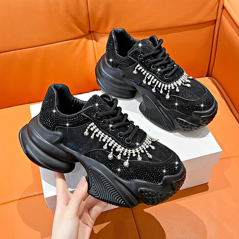 

Fashion Women s Shoes New Rhinestone Womens Sneakers Diamond Breathable Luxury Designer Casual Platform Shoes Mujer 35