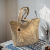 1pcs Paper Commuting Handbag Woven Handheld Beach Bag Women's Shoulder Bag Suitable for Daily Work and Shopping