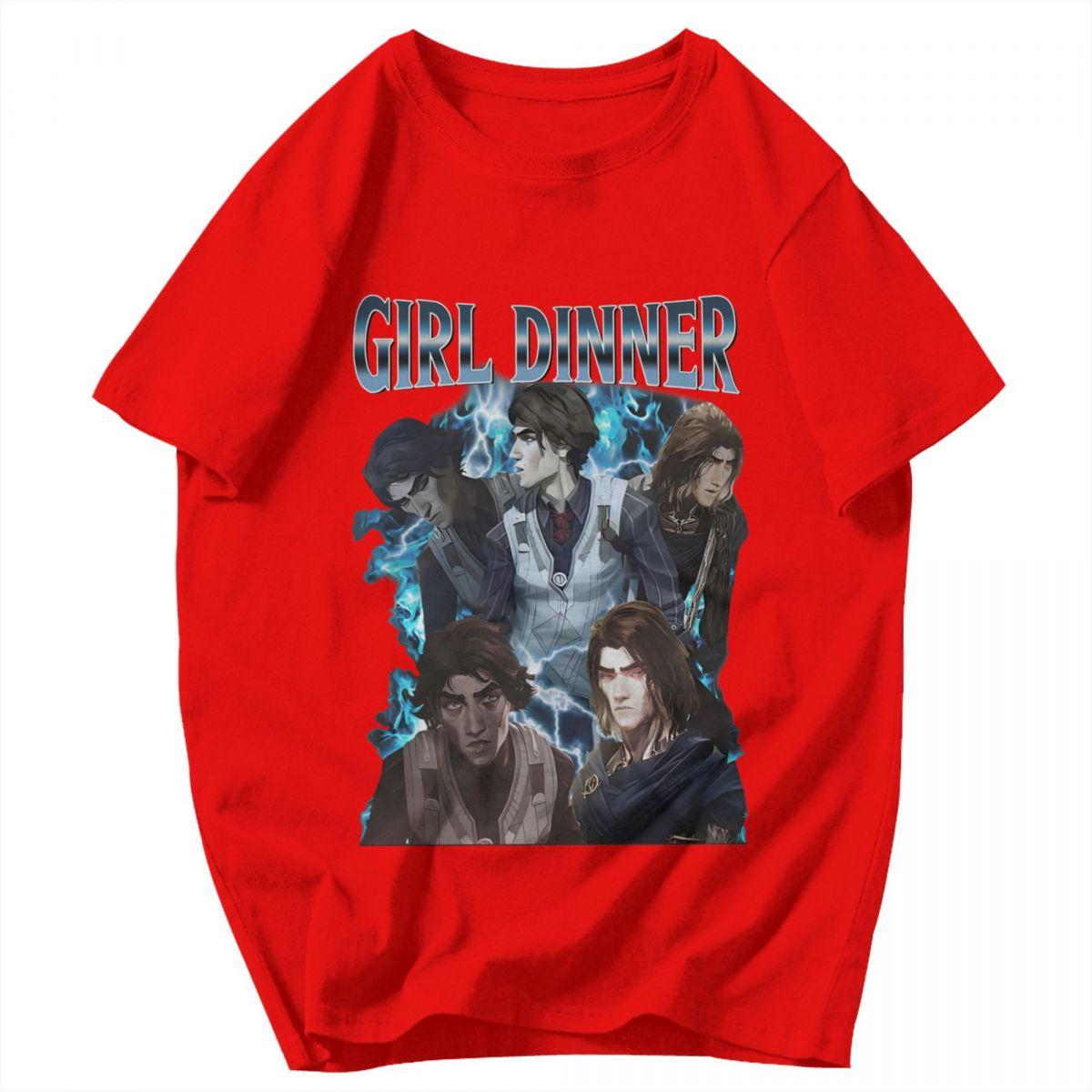 Мужская футболка Arcane Viktor Девушка Ужин Игра Аниме Уникальная Y2K Графическая Аниме Унисекс Топы Футболки S