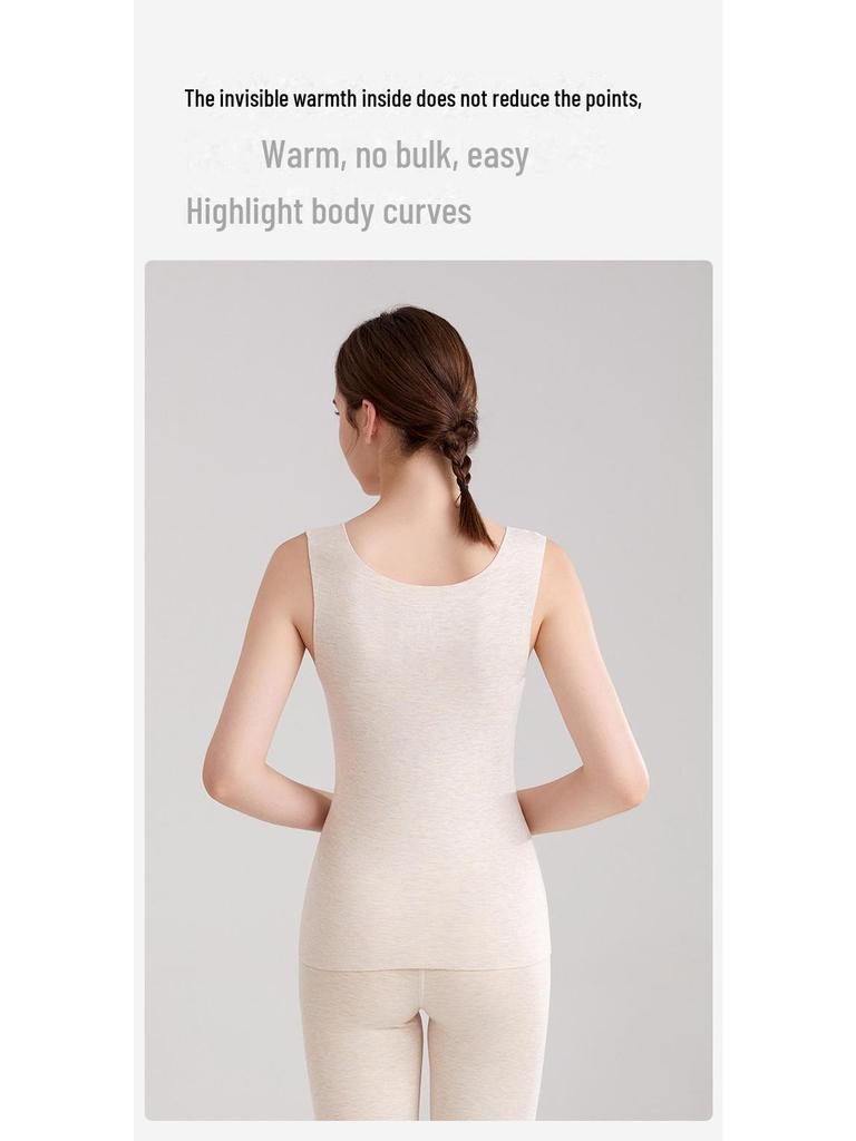 [Class A] Women's German Velvet Warm Vest - 7A Antibacterial Cashmere Silk, Thickened Base Layer
