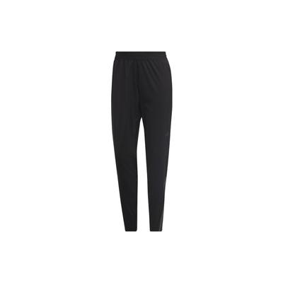 Pantalón de Chándal Recto Elástico a Rayas con Estampado de Logotipo para Mujer Parte Inferior Negro HB6501