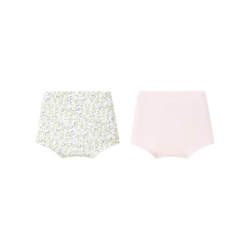 YEEHOO Girls' Modal Antibacterial Floral Lemon Boxer Briefs 2-Pack