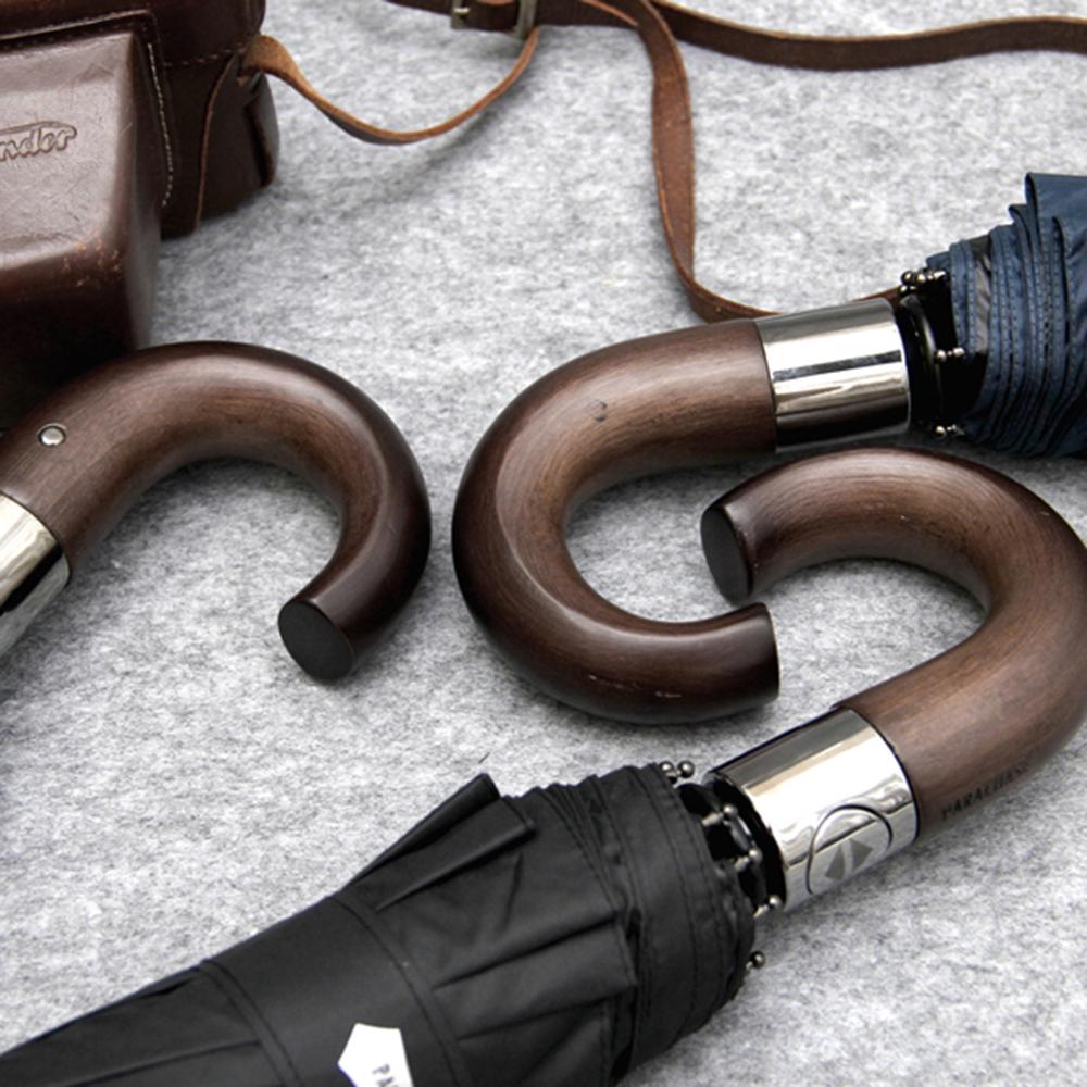 Luxury Automatic Umbrella, Parachase Wooden Handle Sun Umbrella, UV Protection, Outdoor Golf Parasol Umbrellas Free Shipping