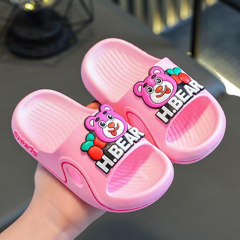 Children's Slippers Summer Cartoon Boys Indoor Home Non-Slip Soft Sole Bathroom Cute Girls Baby Parent-Child Sandals