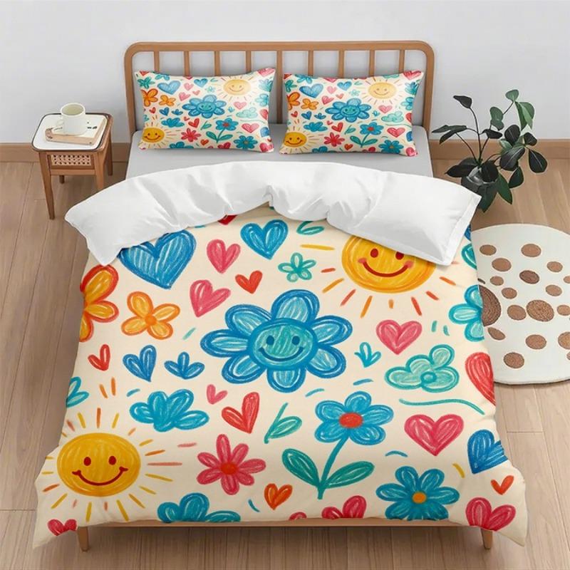 Digital Printing Quilt Cover Set 2Pcs/3Pcs Holiday Gift Household Quilt Cover Without Sheet (Quilt Cover + Pillowcase)