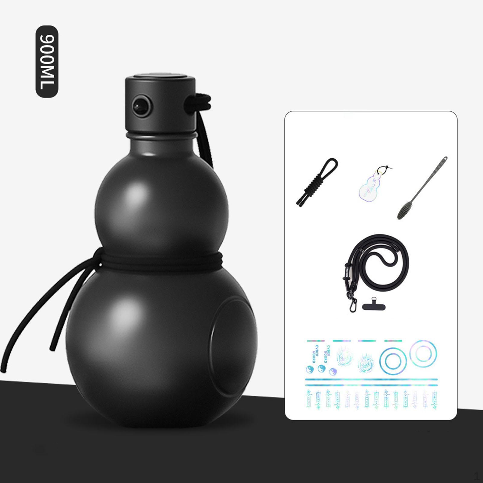 

Бутылка для воды из тыквы, китайская креативная, портативная, стильная, для путешествий Black