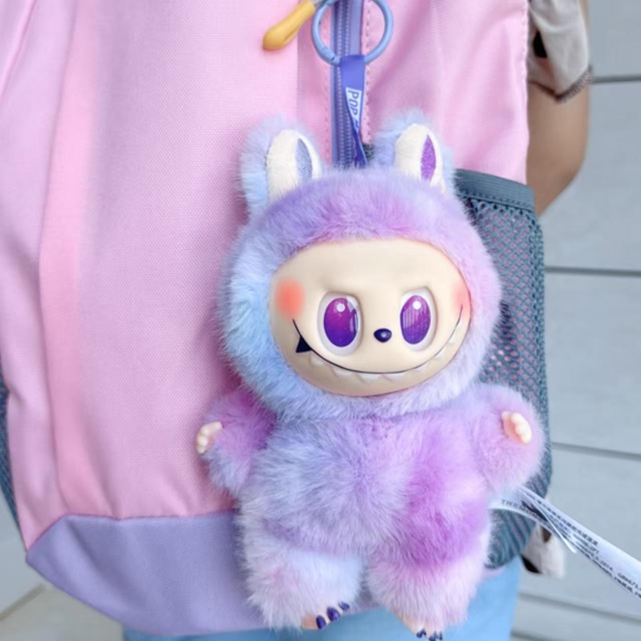 

Cartoon Style Labu Fabric Third-generation Stock Plush Toy Pendant, Super Cute Bag, Car Hanging Accessory фіолетовий