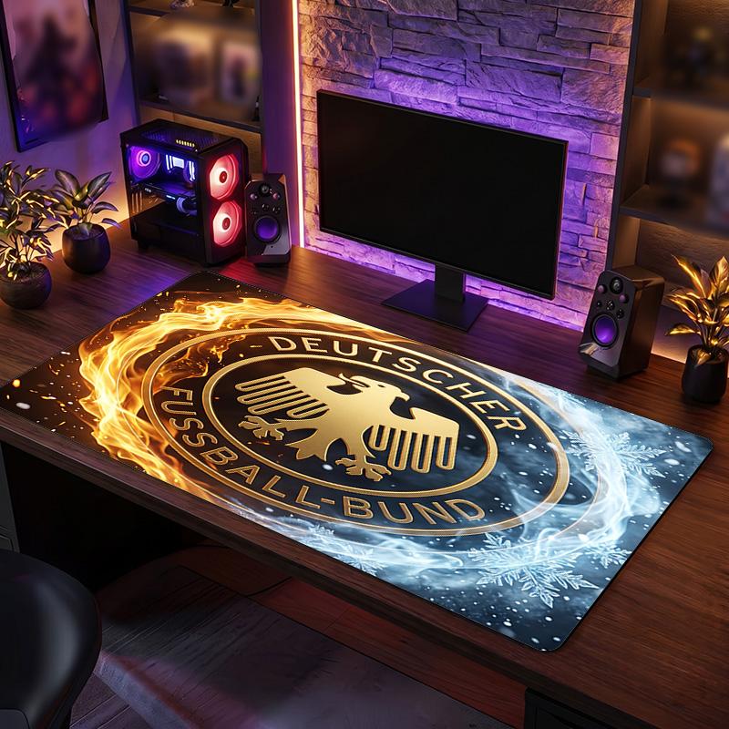 Germany Football Crest Mouse Pad, Extended Non Slip Rubber Desk Mat for Gaming Office Laptop Fan Gift