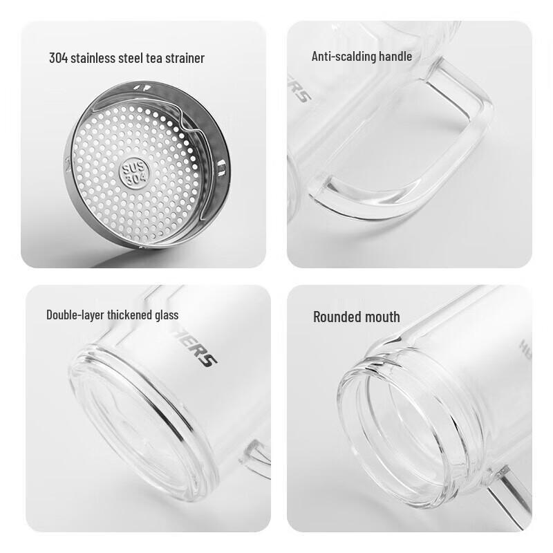 HAERS Double-Layer Glass Office Cup