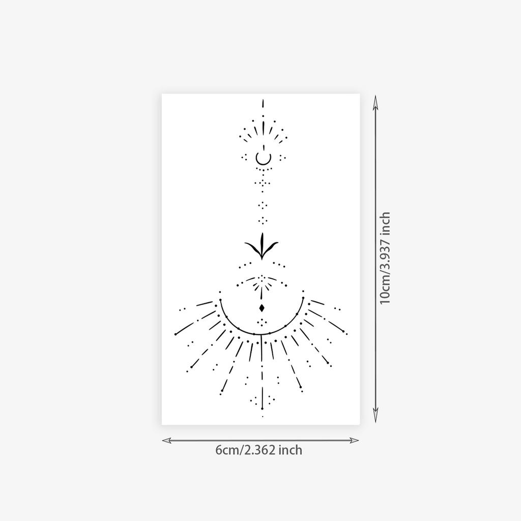 Fairy Star Dot Sun Tattoo Sticker, Line Smudge, Long-Lasting Waterproof, Premium Wrist Sticker