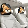 Humorous Car Accessories Zipper Bear Headrest Cover, 2D Flat Print Cute Seat Universal Fit Covers Protector, Breathable Auto Interior Decor
