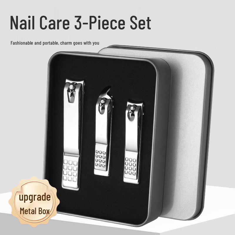Splash-Proof Metal Nail Clipper Manicure Set - 4 Pieces