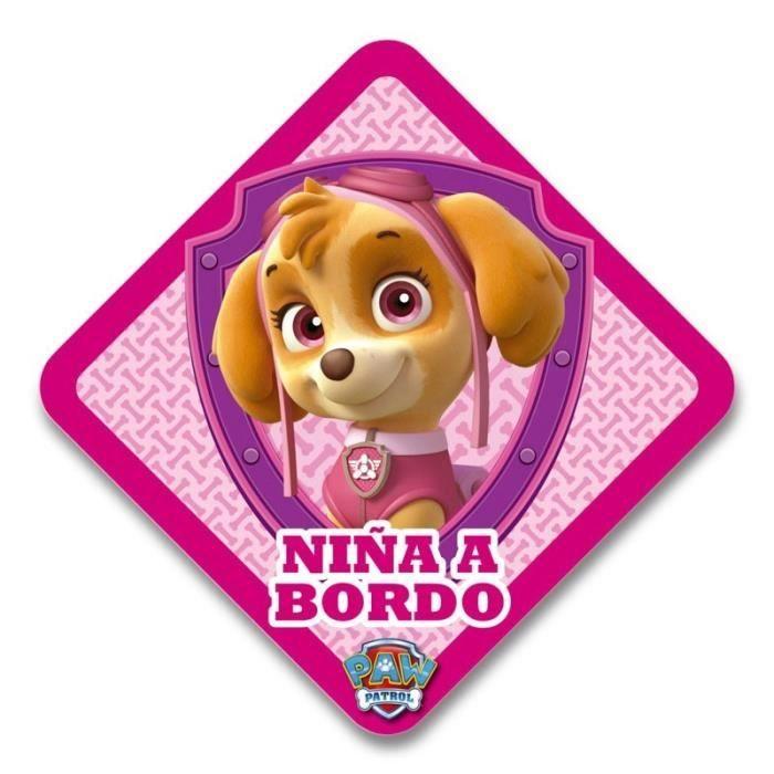 Autocollant - Pat Patrouille - Bébé À Bord - Rose - Voiture - Adhérence Élevée