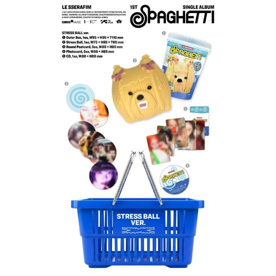 Select POB STRESS BALL Ver LE SSERAFIM 1st Single Album SPAGHETTI