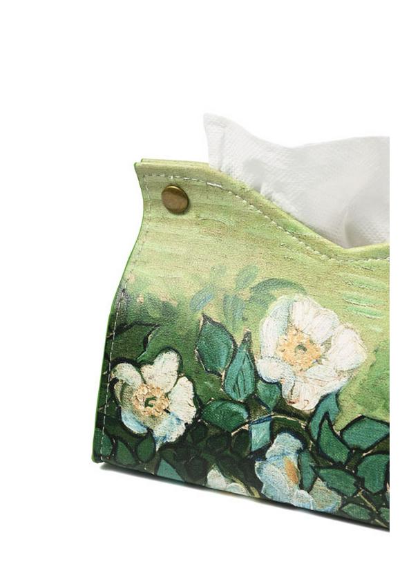 Van Gogh Oil Painting Style Luxury Tissue Box, Large Capacity for Creative Home Storage