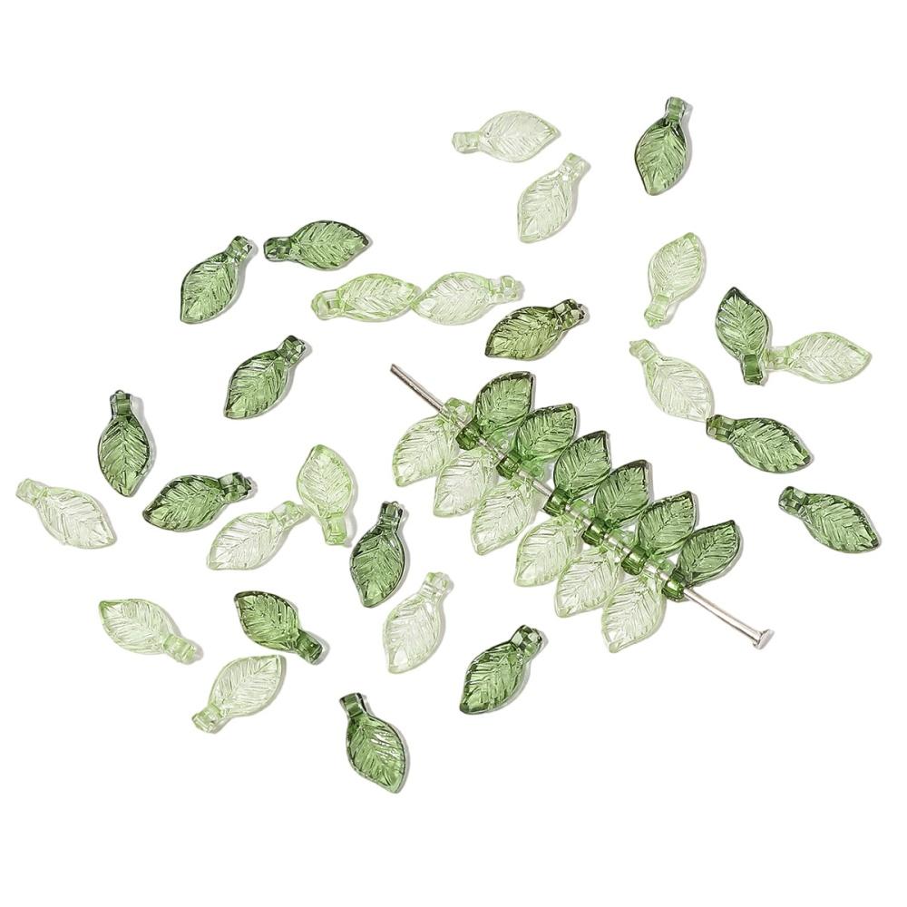 50Pcs Acrylic Mini Tree Leaf Beads Unique Loose Beads Handmade DIY Making Jewelry Earrings Necklace Accessories Materials
