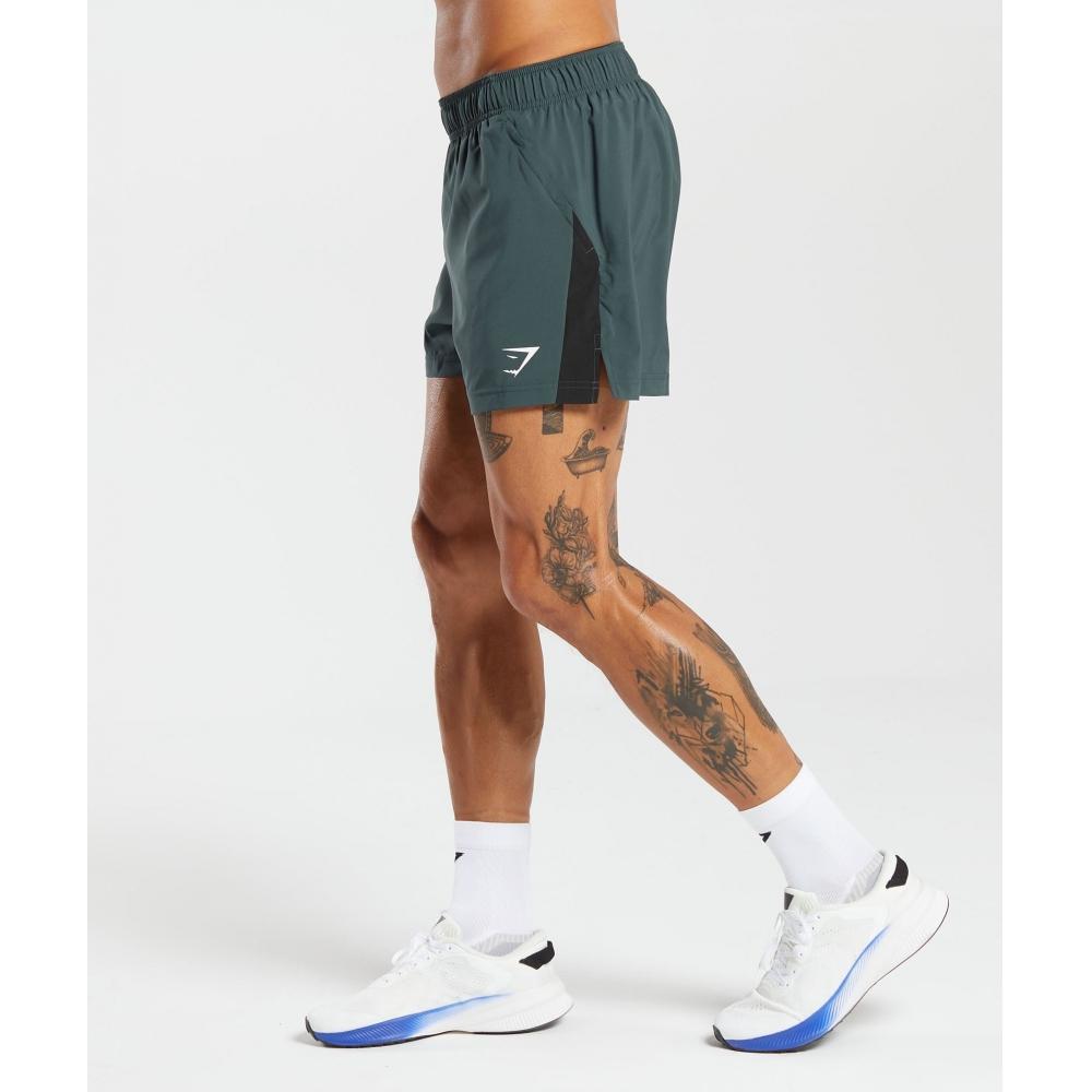 Gymshark Sport 5  Pantaloni scurți Verde ceață Negru A2A8K ECDP