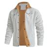 Fashion Fleeced Jacket for Men Solid Color Thick Warm Outwear Tops Quality Autumn Winter Casual Coats Black Men's Jackets