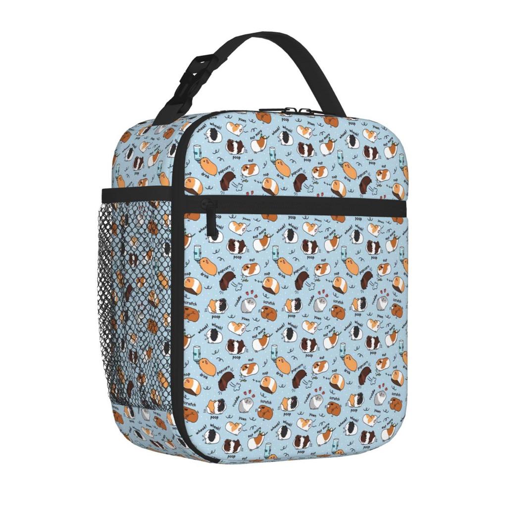 Bestselling Guinea Pig Daily ToDo List Blue Background Mens Style Lunch Handbag Family Outing Lightweight Lunch Bag