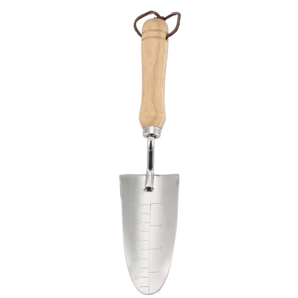 Stainless Steel Garden Shovel Rake Shovel with Wooden Handle Rustproof L-shaped Weeding Sickle Handheld Crevice Weeding Tool