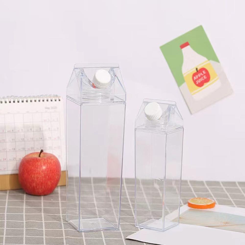 Box Juice Tea Transparent Plastic Milk Carton Water Bottle Portable PS Clear Plastic Leakage Lightweight Milk Cup