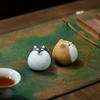 Dog Tea Pet Crafts Kungfu Sculpture for Tea Lovers Color-Changing Tea Tray Decor