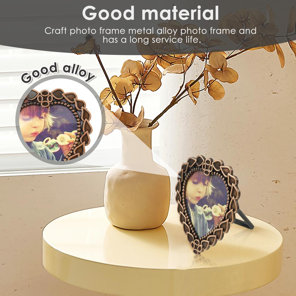 8 Stück Fotorahmen Vintage Bilderrahmen Metall Bilderhalter Foto Ausstellungsrahmen für Galerie Büro Teehaus Büro Schreibtisch Deko