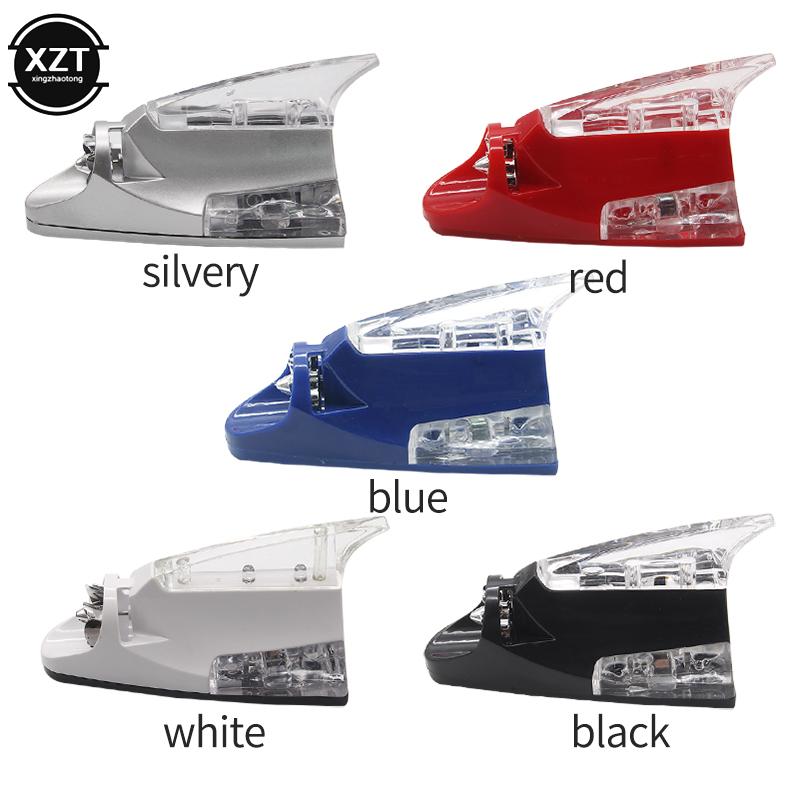 Wind Power Shark Fin Shaped Car Antenna Receiving Signal Styling Light Warning LED Accessories Auto Antenna Flashing Car