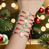 New 12Pcs/Dozen Christmas Women Bracelet Deer Snowman Tree Hat Handmade Braided Friendship Braslet Perfect Gift For Girlfriend