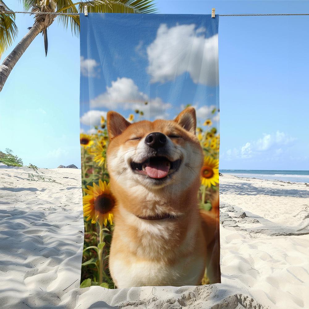 Cute Dog-Print Beach Towels: Dry Off in Style with Our Adorable Designs! Suitable for towels, bath towels, beach towels