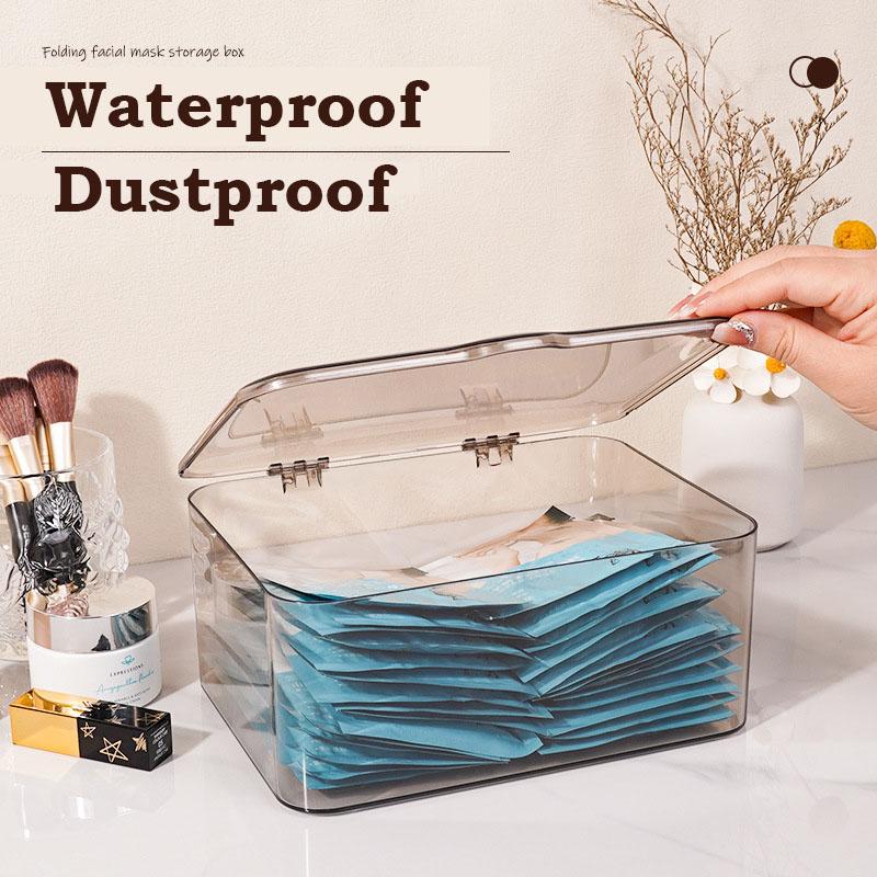 Transparent Desktop Cosmetic Storage Box With Lid Waterproof Dustproof Acrylic Desktop Organization Jewelry Make Up Organizer