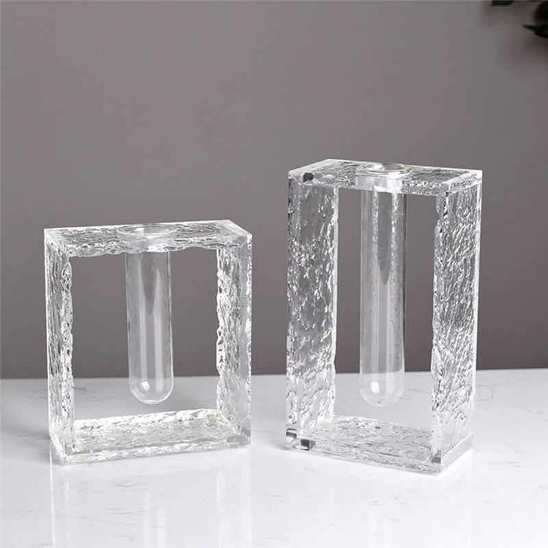 A20F-Einfache Moderne Transparente Vase Wohnzimmer Büro Dekoration Blumenarrangement Hydrokulturbehälter Vase Handwerk